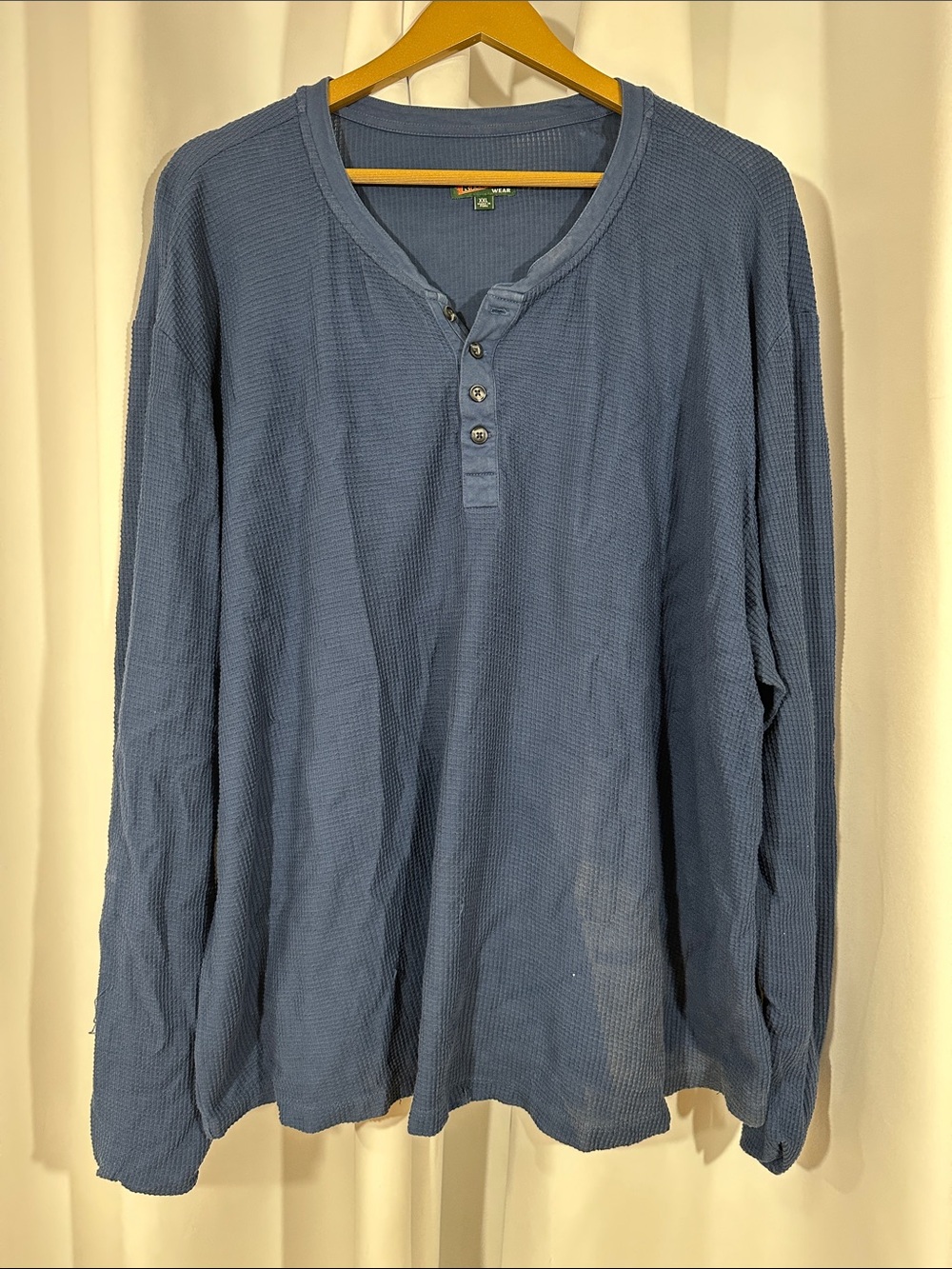 Tecovas Henley Shirt Men's XXL Blue Waffle Knit Long Sleeve Thermal
